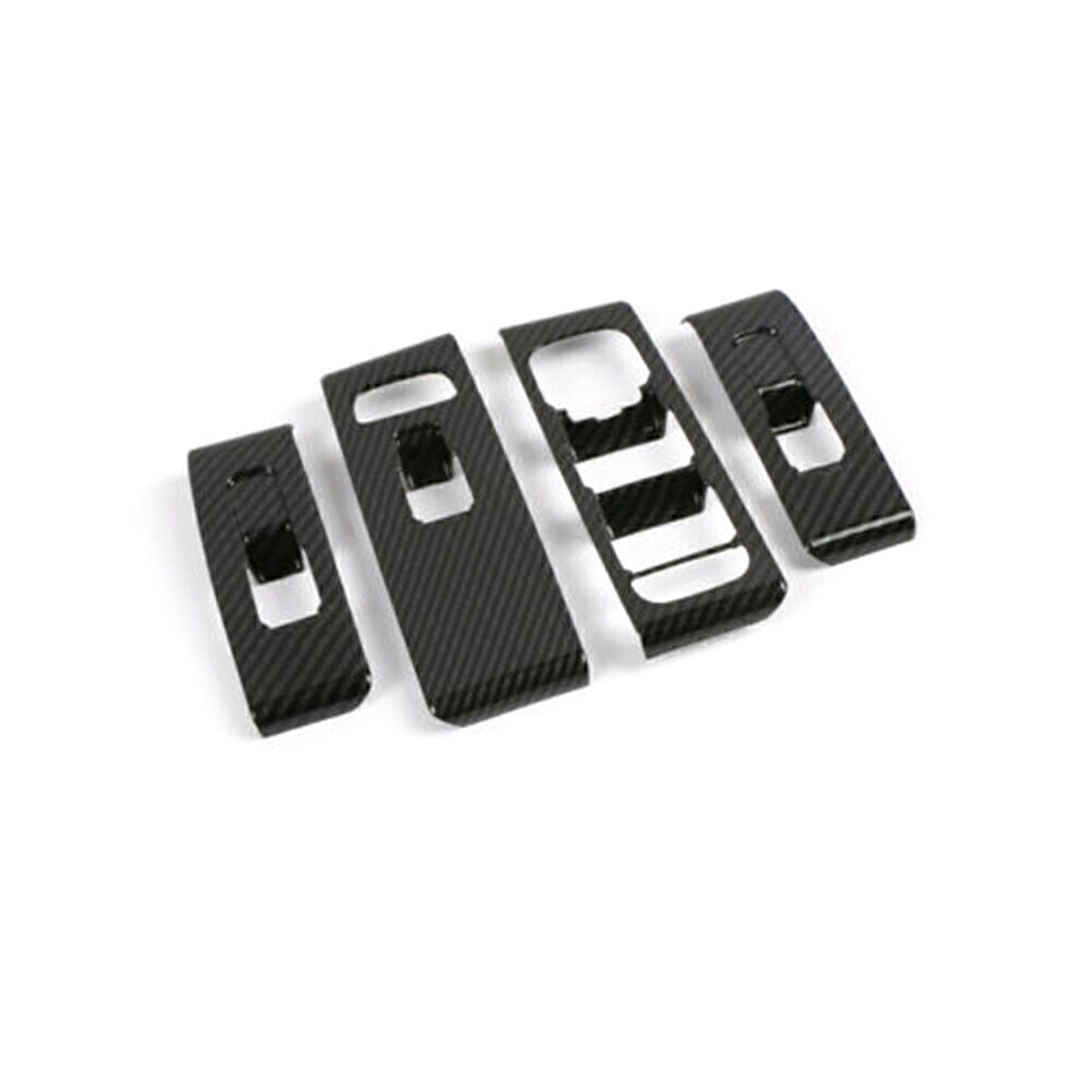 Window Switch Lock Cover Trim Carbon Fiber 4pcs/Set for Volvo XC40 2018-2020 ABS