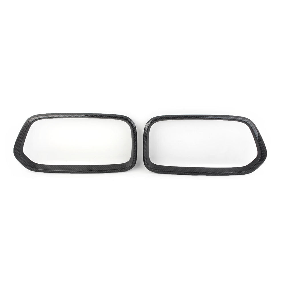 Front Bumper Grille Frame Cover Trim Pair for BMW X2 F39 2018-2021 Carbon Fiber