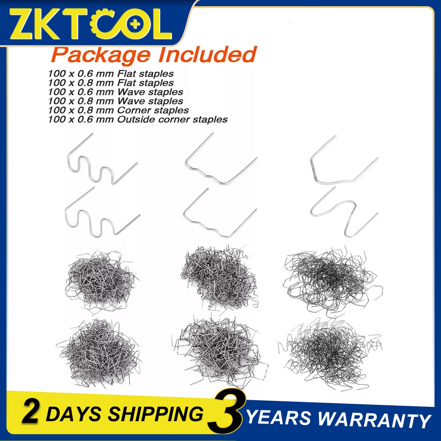 600pcs Hot Staples ,Bumper Fender Welder Stapler Plastic Welder Kit for All Cars