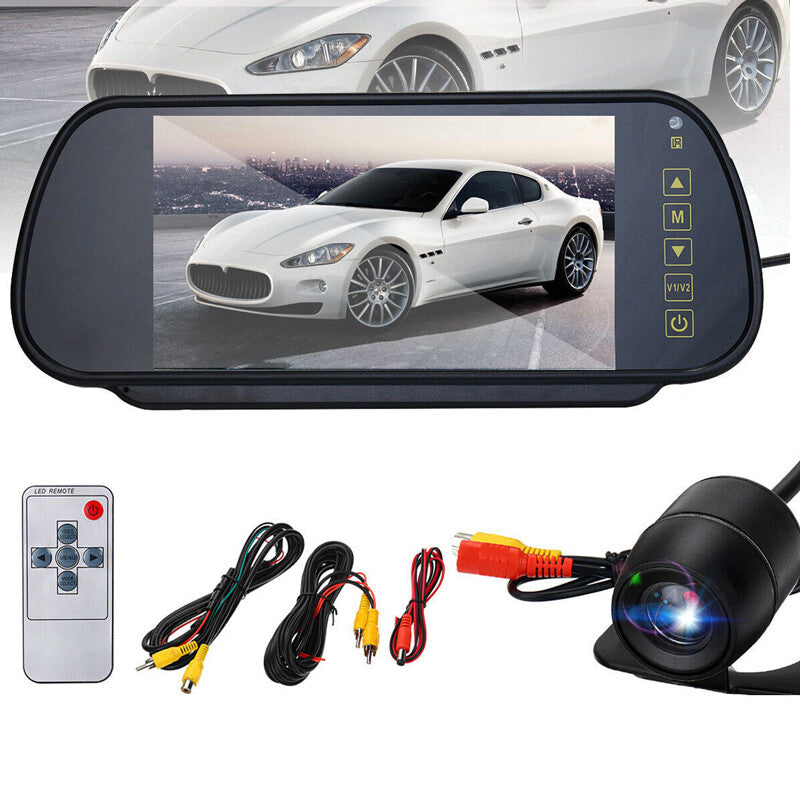 7-inch LCD car rearview mirror screen monitoring system + night vision backup camera