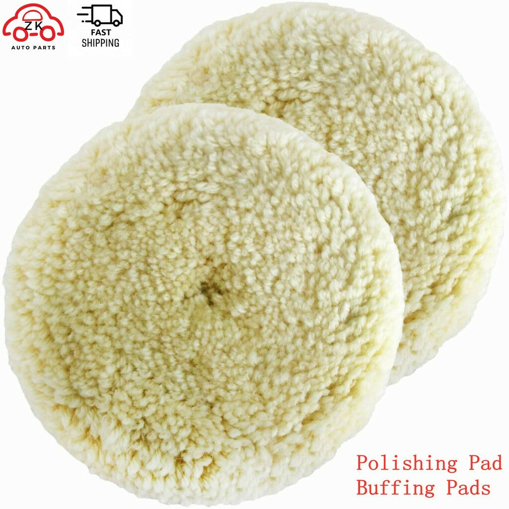 Polishing Pad Kit 4-inch 4-piece Natural Wool Hook and Loop Handle Cleaning