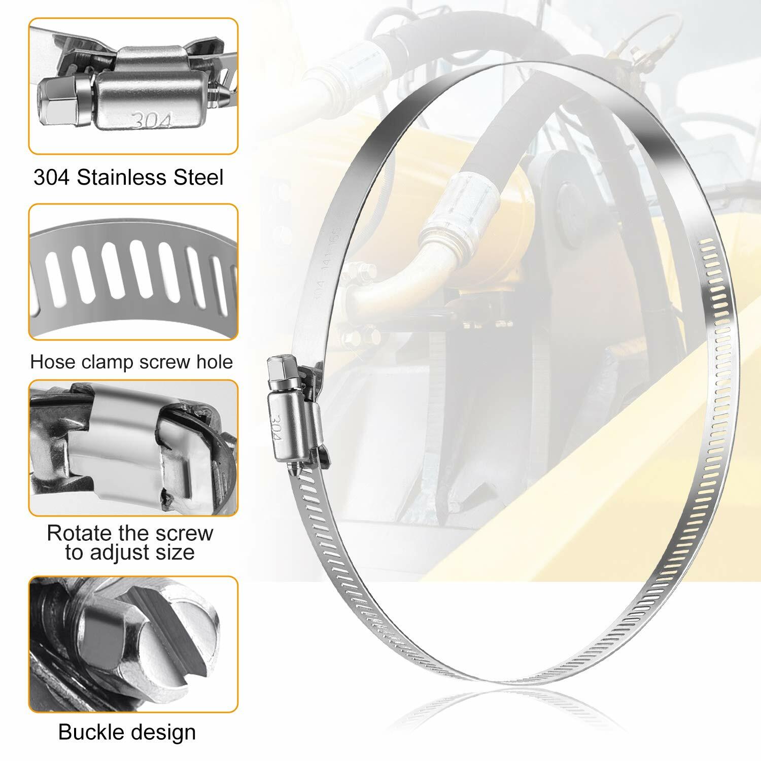 4-inch fuel hose clamp for air hoses, water hoses, fuel hoses, silicone
