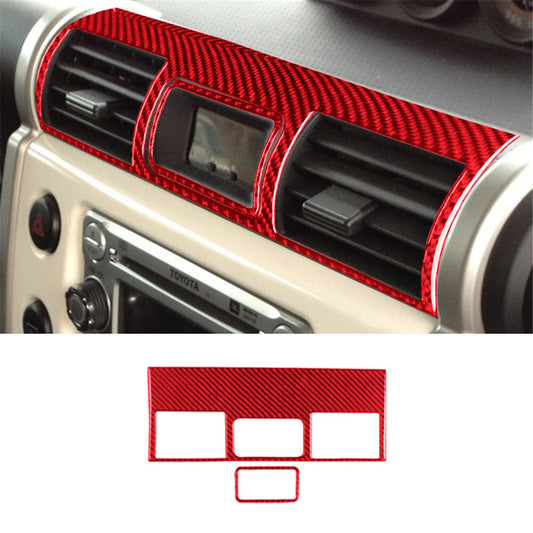 Red Carbon Fiber Central Control Air Outlet Trim for Toyota FJ Curiser 2007-2021