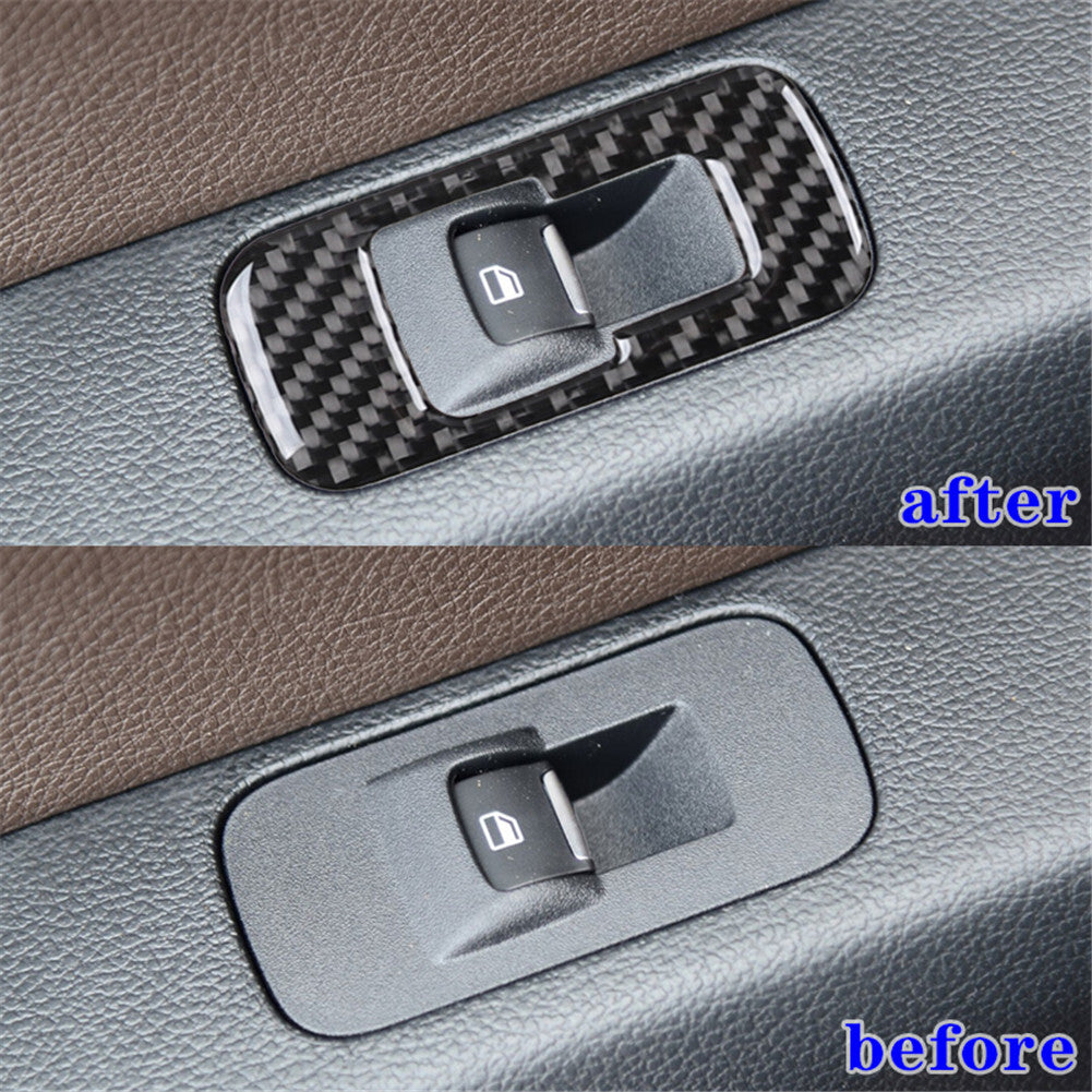 2x Carbon Interior Rear Door Window Switch Lift Panel Trim Cover for Ford F-150