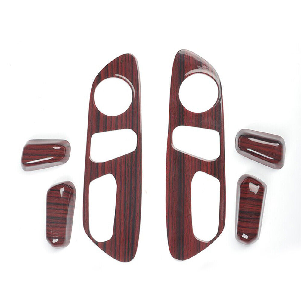 Car for Seat Behind Net Bag Frame Cover Trim 6PCS Fit for Lexus for ES 2015-17 Red Wood