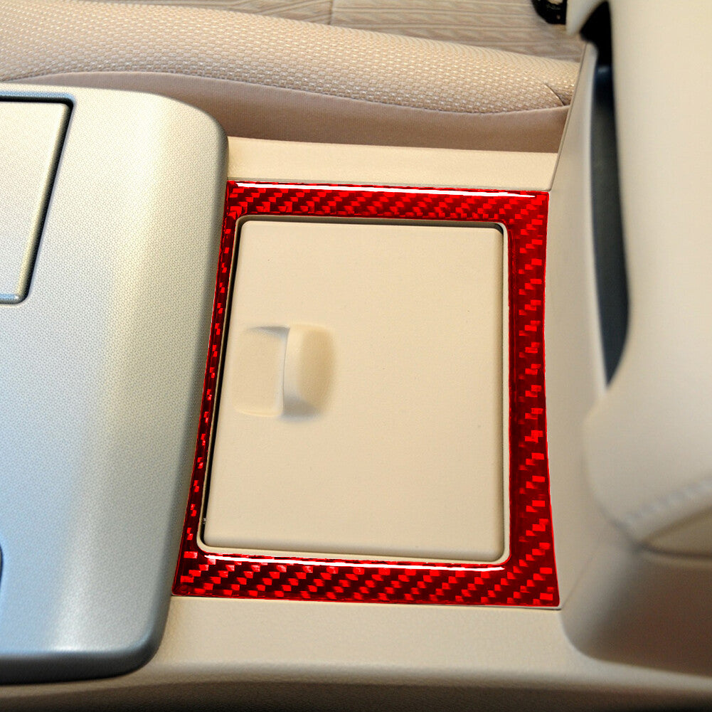 Red Carbon Fiber Center Console Storage Box Cover Frame Trim for Toyota for Camry