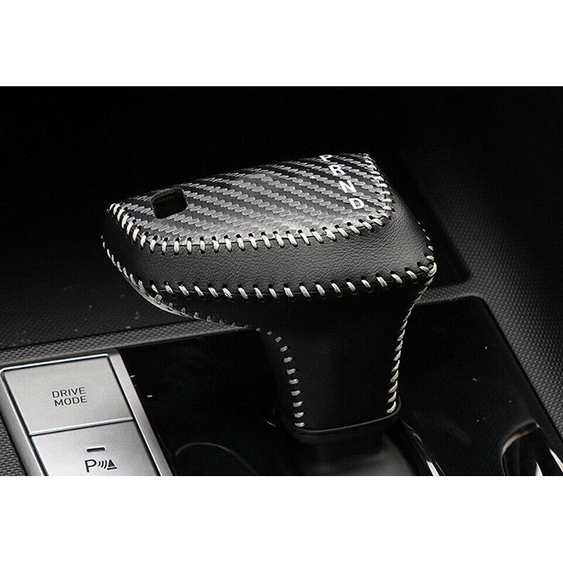 for Hyundai for Elantra 2021-2023 Carbon fiber PU Gear Shift Knob Shifter Lever Trim