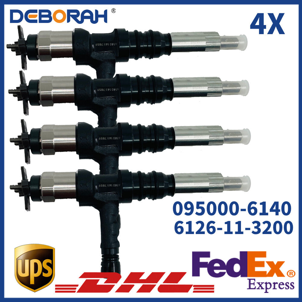4X 095000-6070 Diesel Injector For 6251-11-3100 Komatsu 6D125 PC400-8
