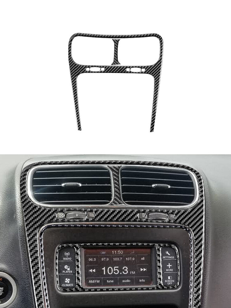 for Dodge Journey 2011-2017 2Pcs Central Control Vent Trim Cover Carbon Fiber