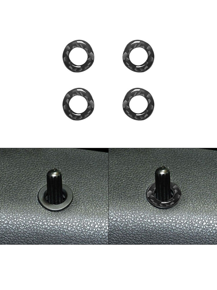 for Mercedes R-Class 2009-2012 4Pcs Door Latch Trim Ring Cover Carbon Fiber