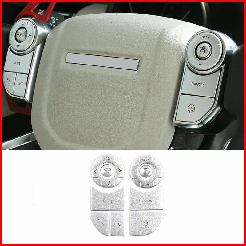 Car Inner Steering Wheel Button Cover Trim for Land Rover Range Sport 2014-2017