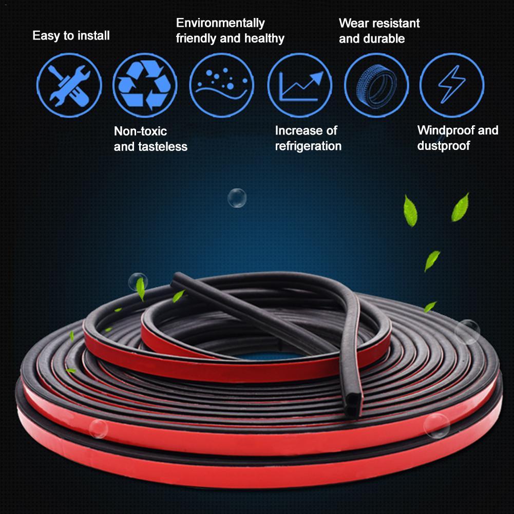 5M Sloping B Shaped Car Door Seal Strip Rubber Trunk Hood Edge Insulation Trim