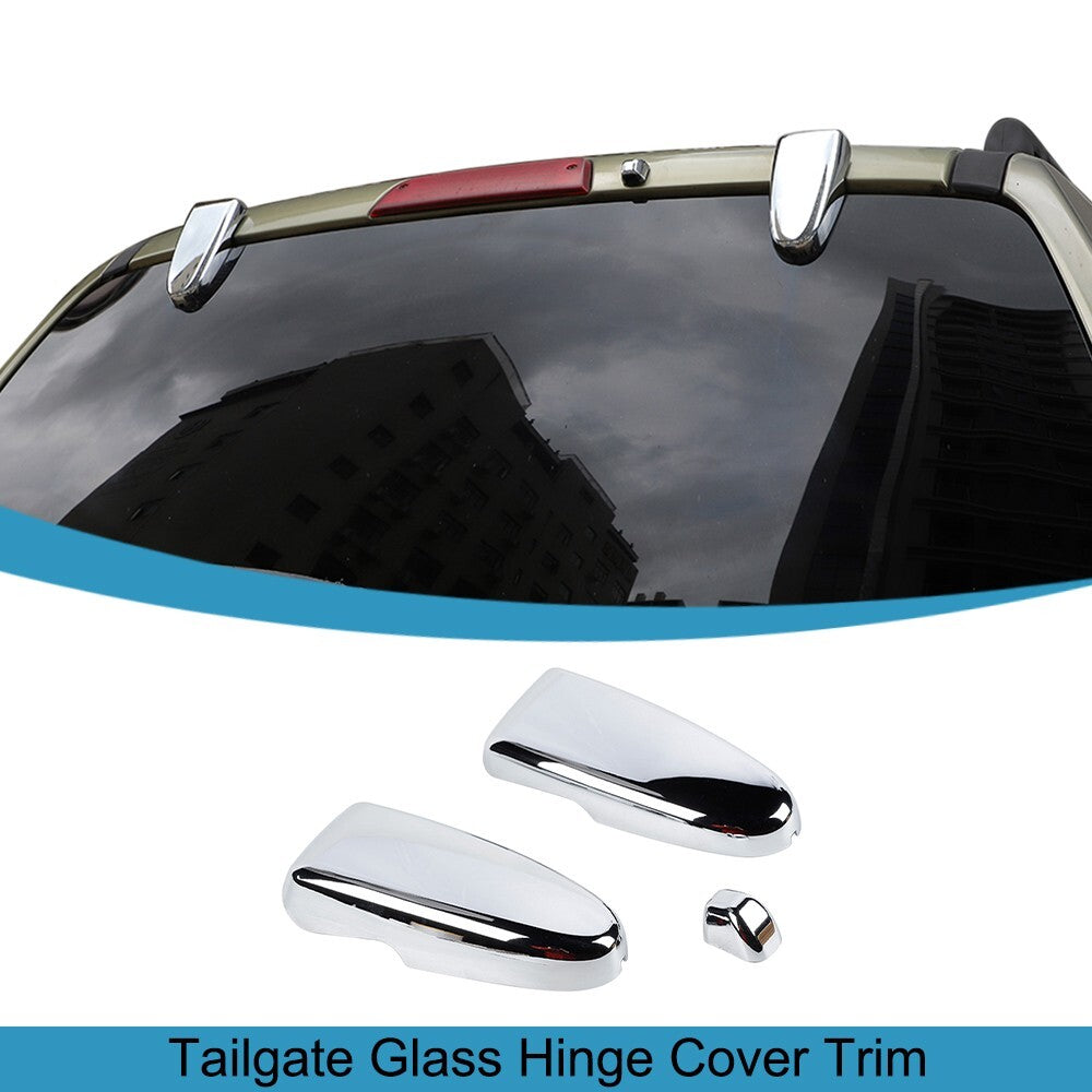 Chrome ABS Tailgate Rear Window Glass Hinge Cover Trim for Jeep Liberty 1999-06