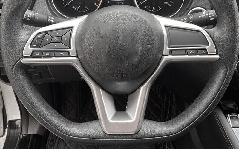 Car Steering Wheel U Type Cover Trim for Nissan Rogue Sport 17-2021 Matte Silver