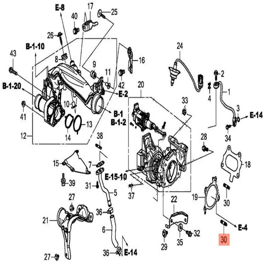 90010-59B-000 Bolt Stud for Honda OE 10X32
