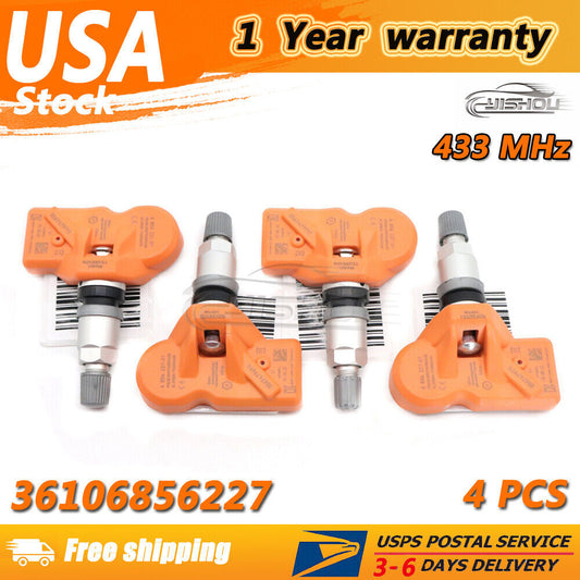 4x New TIRE PRESSURE SENSOR TPMS 36106856227 Fit for BMW X3 X5 Z4 for MINI Cooper 433MHz