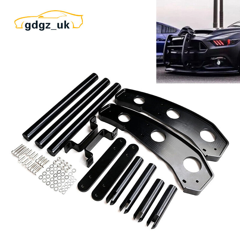 Black Front Bumper Beam Bracket Protector Safety Bar Kit for Ford for Mustang 15-17