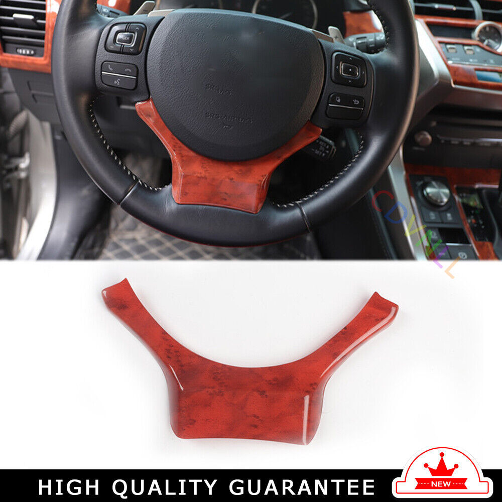 Steering Wheel U Type Cover Trim Interior Fit for Lexus NX 2015-2020 Brown Wood