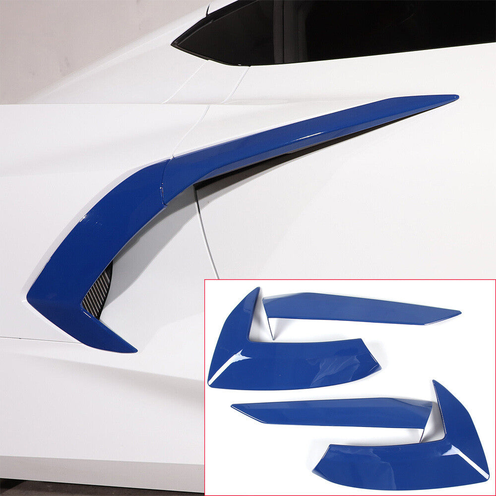 for Chevrolet for Corvette C8 2020-24 Side Fender Vent Door Handle Cover ABS Blue¡Á4