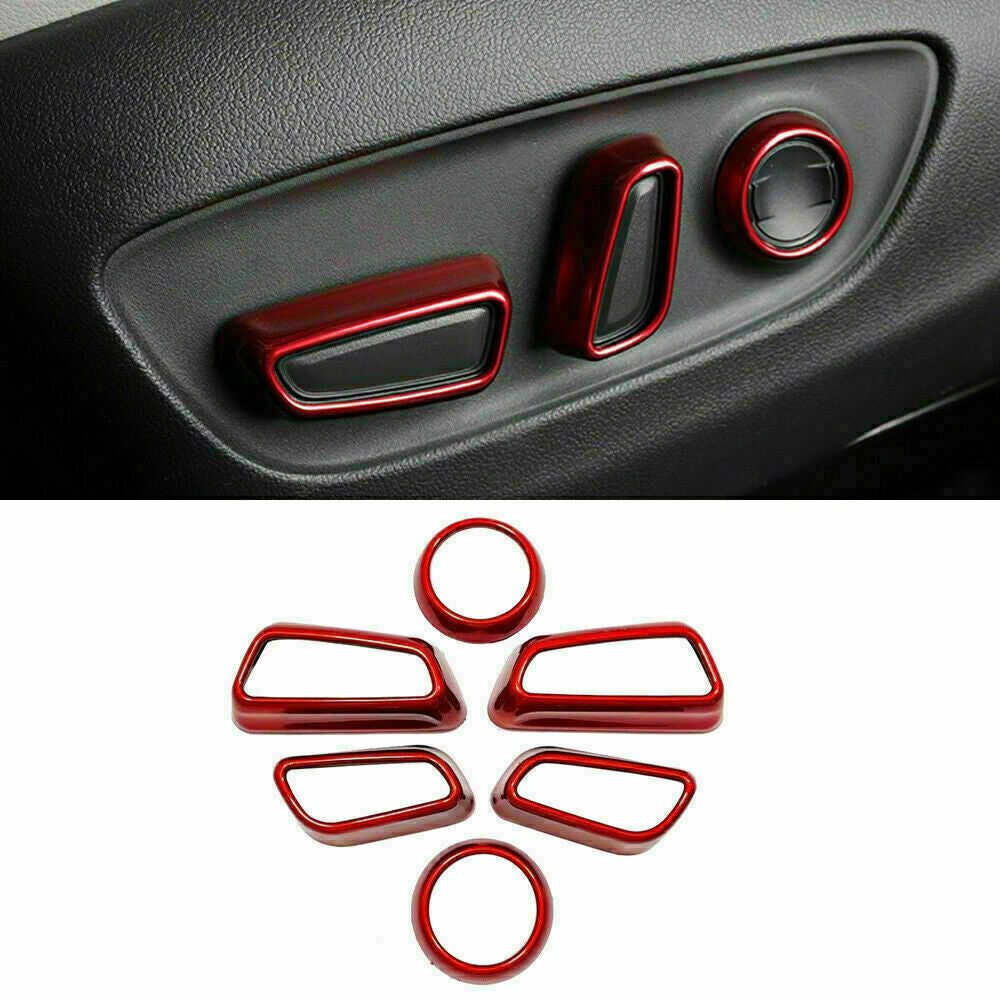 for Toyota RAV4 2019-2023 Red ABS Interior for Seat Adjustment Button Cover Trims 6X