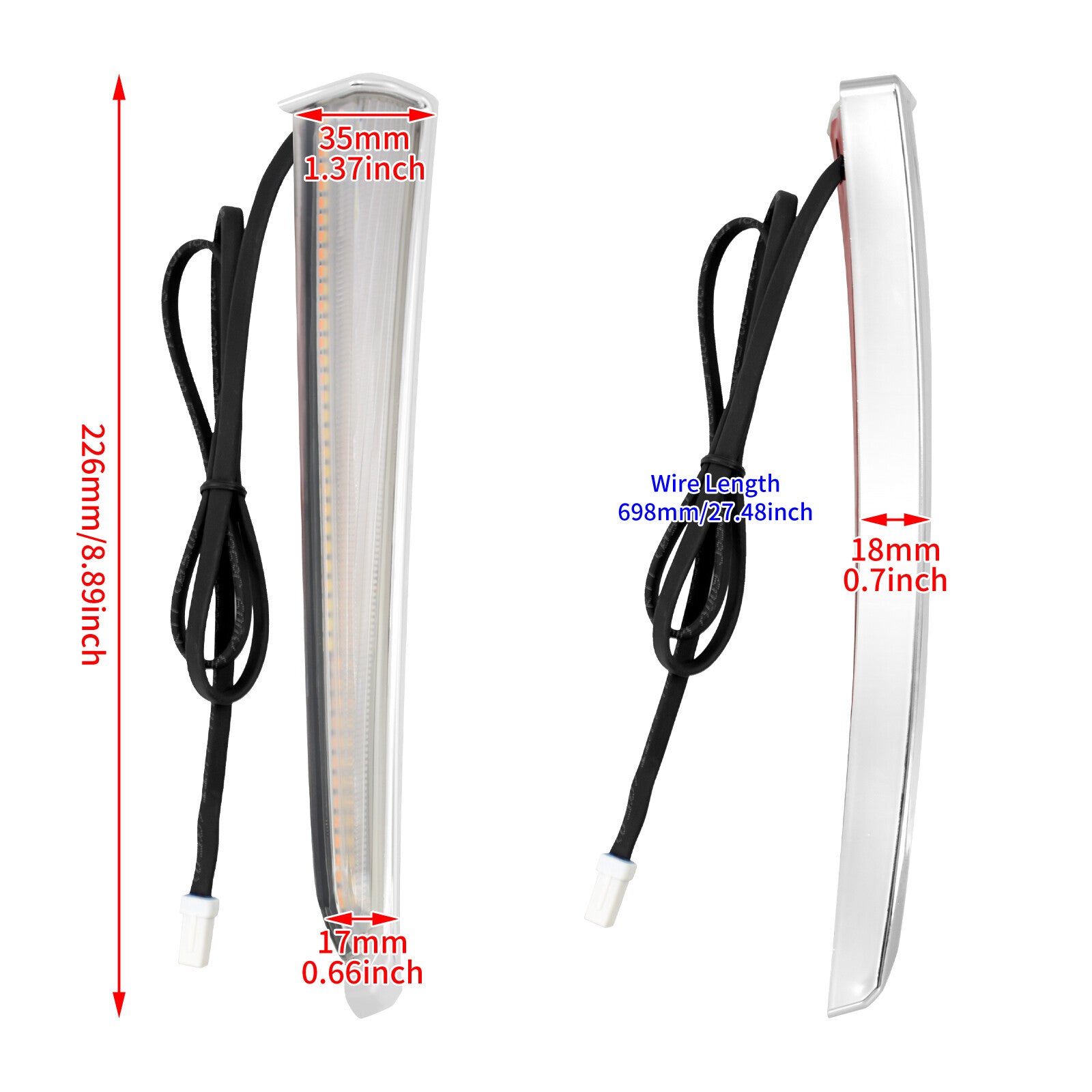 Chrome LED Lower Fairing Running Turn Signal Light Fit For Touring Glide 2014-23