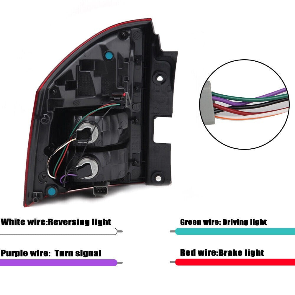 A pair of left and right LED taillights with brake lights for Jeep Compass 2014, 2015, 2016, 2017