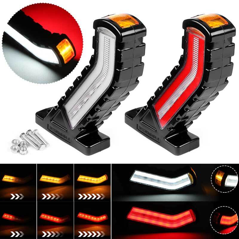2X LED Side Marker Lights Outline Lamp Red White Amber Van Truck Trailer 12-24V