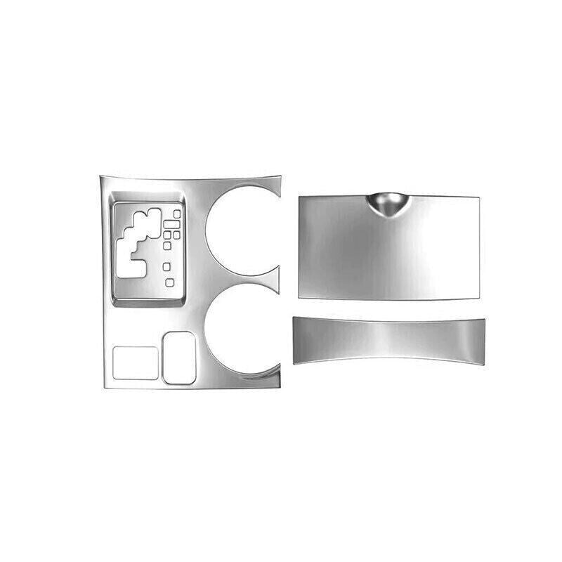 for Toyota Highlander 2008-13 Silver Steel Inner Console Gear Shift Panel Trim