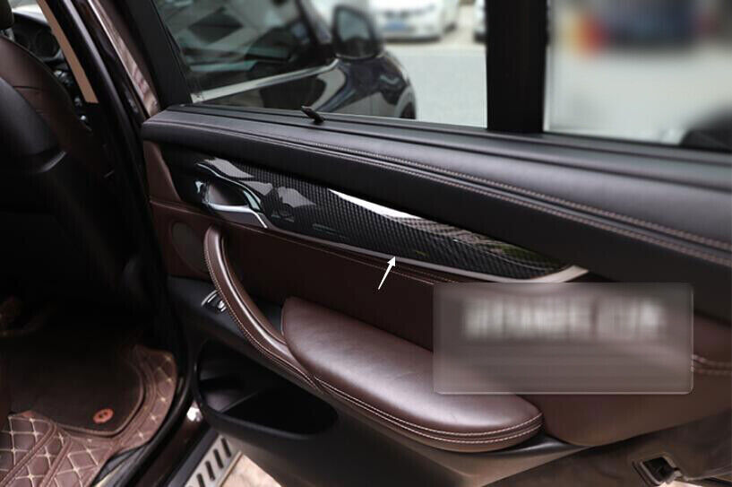 for BMW X5 F15 2014-2018 ABS Carbon Fiber Inner Door Panel Molding Trim Cover 2X