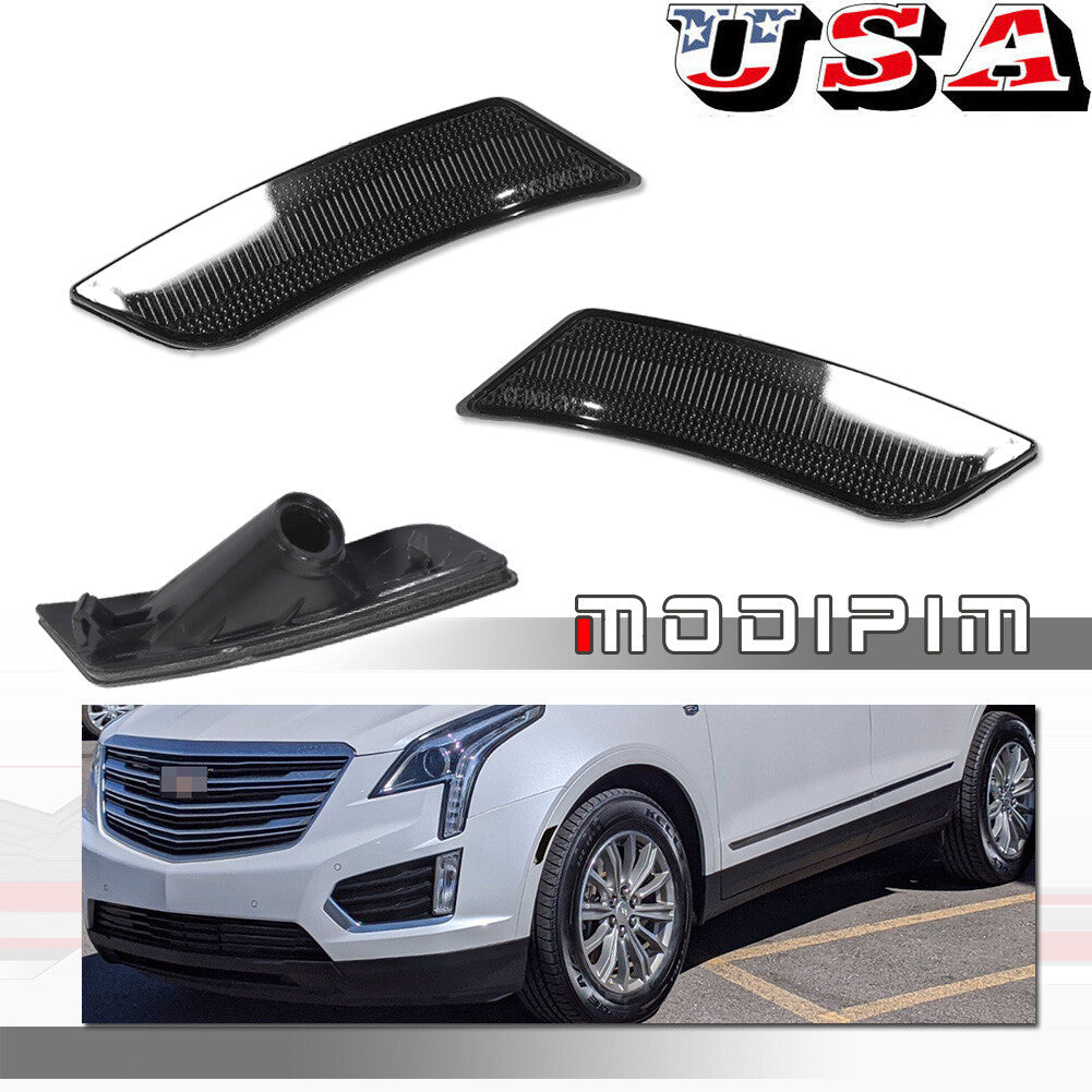 Pair of smoke front side marker light holders suitable for 2013-2014 for Cadillac ATS and 2017 and later XT5.