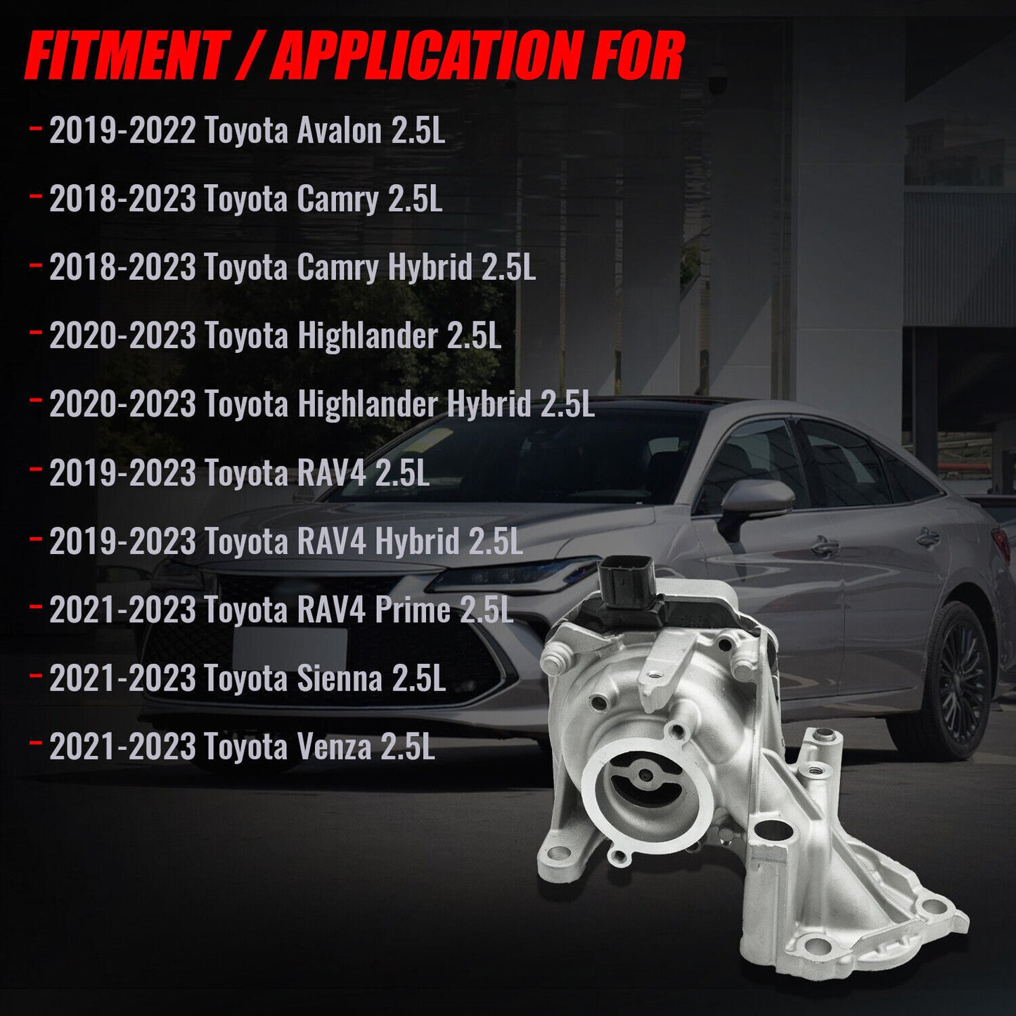 for Toyota for Camry for Avalon RAV4 for Sienna 2.5L 18-23 Water Pump w/ Housing 16032-25010