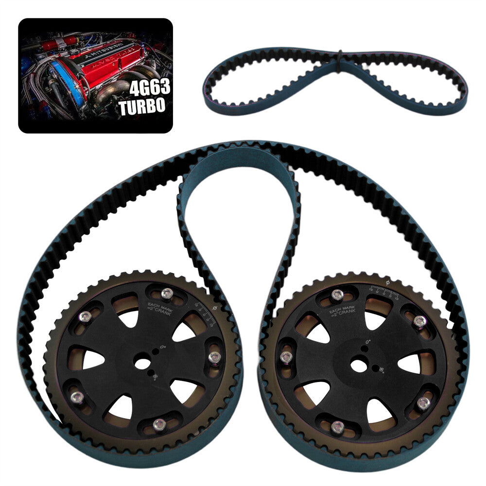 Cam Gear For Lancer EVO 1-9 Eclipse 4G63 Black + Racing Timing Belt + Balance