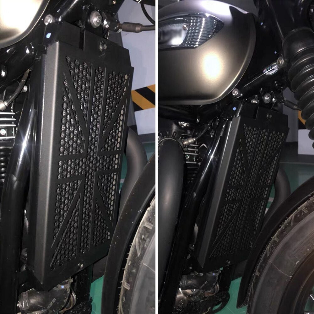Black Radiator Grille Guard Cover Protector Fit for Triumph Bonneville T100 T120