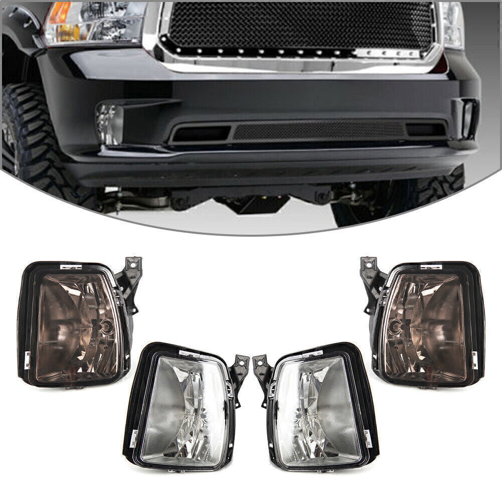 for Dodge for RAM 1500 2013-2017 2016 15 14 Clear/Black Front Fog Light Lamps LH+RH