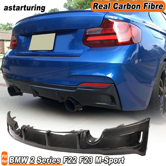 for BMW 2 Series F22 F23 M-Sport 2014-2019 REAL Carbon Rear Bumper Diffuser Lip