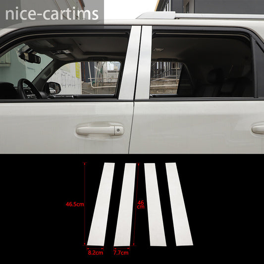 4¡ÁSteel Chrome Door Window Pillar Posts Panel Cover Kit For Toyot@ 4Runner 2010+