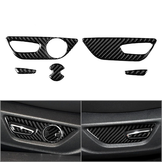 5Pcs Carbon Fiber for Seat Adjustment Switch Button Cover for Ford for Mustang 2015-2023
