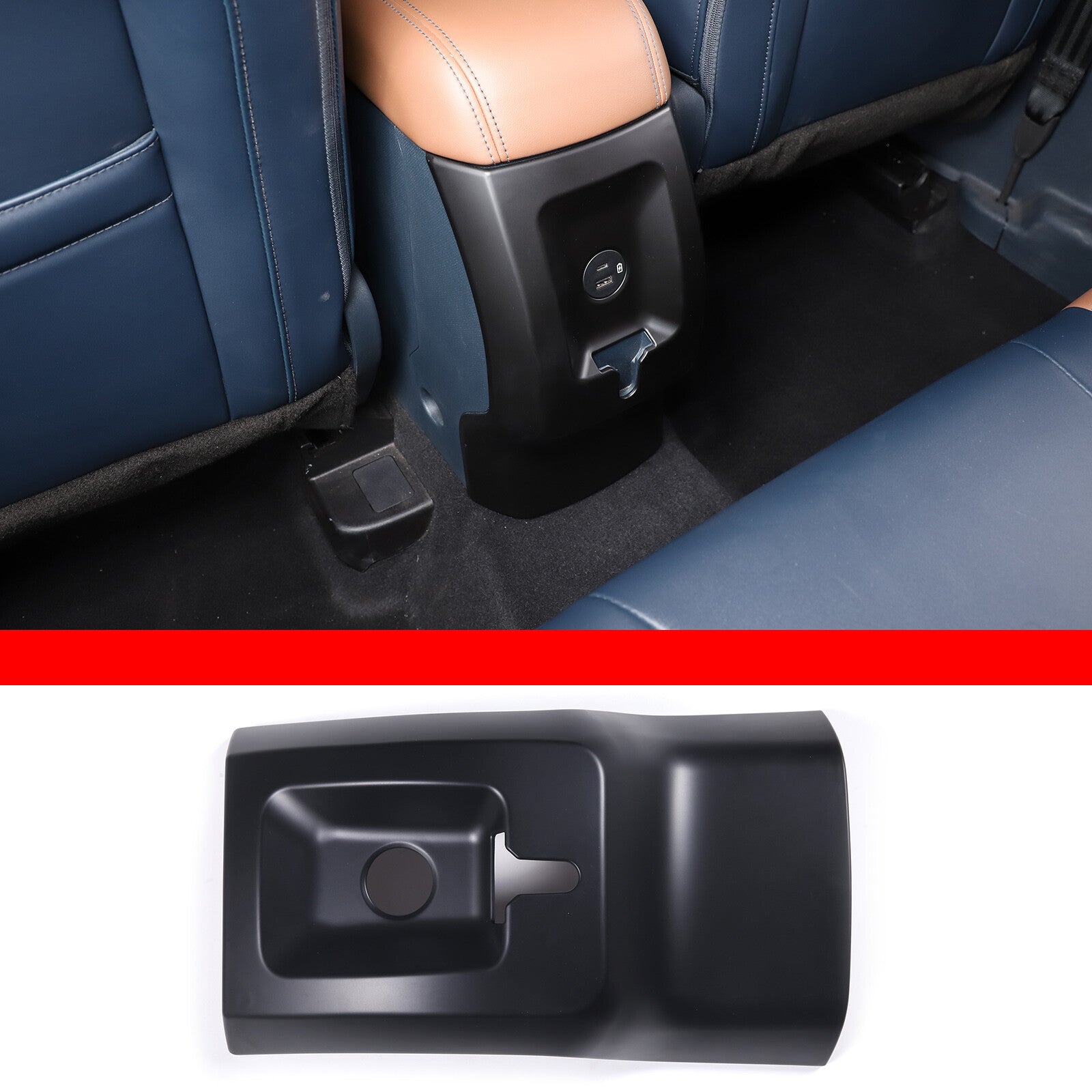 Black central control storage phone slot anti-slip tray mat for Ford Maverick 22