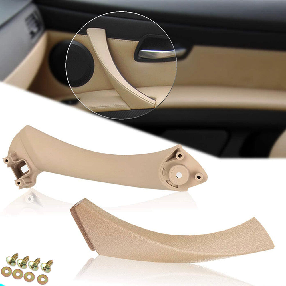 Beige inner left side + outer door panel handle pull edge cover for BMW E90 328i