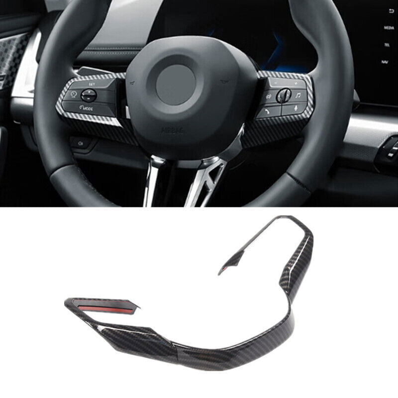 Carbon Fiber Inner Steering Wheel Molding Decor Cover Trim for BMW X1 2023-2025