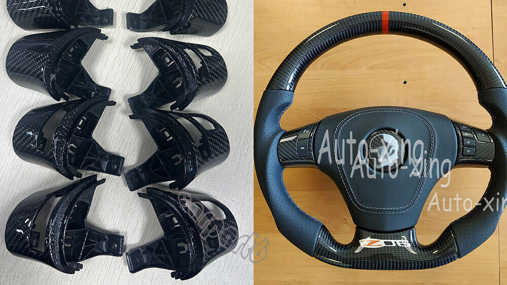 New Carbon Button Trim for Corvette C6 Steering Wheel Cover 2006-2013 Replace