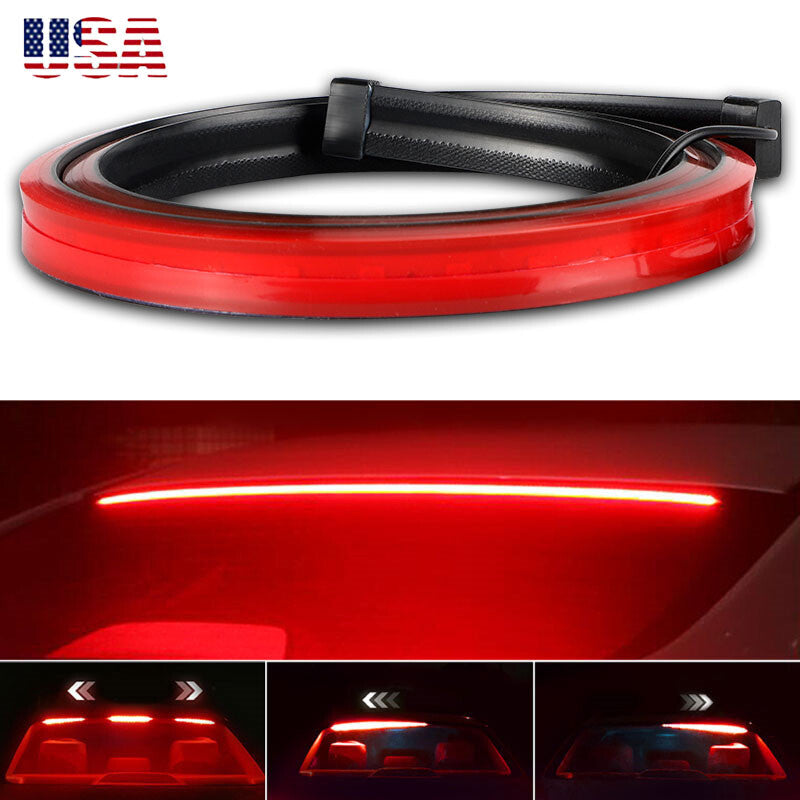 40 LED 3rd Brake DRL Driving Light Strip Rear Windshield Stop Turn Signal Tail