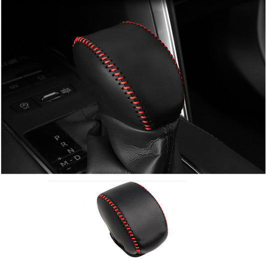 PU Leather Hand-stitched Gear Shift Knob Cover Trim for Toyota Venza 2021-2023