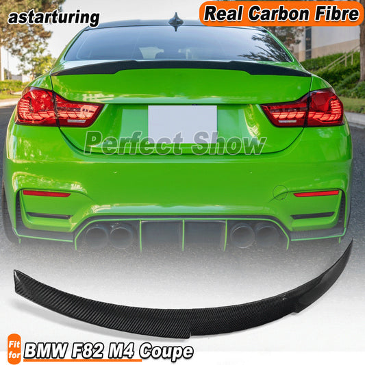 Fit for BMW F82 M4 Coupe 2014-2017 REAL Carbon Rear Trunk Spoiler Lip Boot Wing