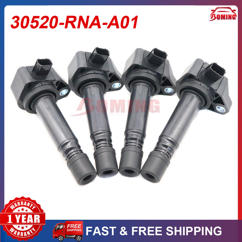 4-piece pack of brand new Ignition Coils for 2006-2011 for Honda for Civic 1.8L 30520-RNA-A01 UF582