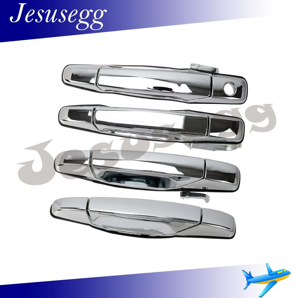 1Set Chrome Outside Door Handle Fit for Silverado for Sierra Tahoe Yukon 2007 - 2013