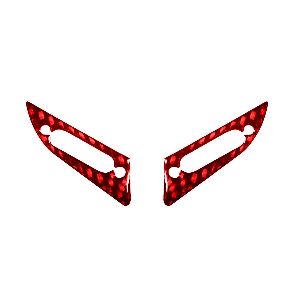 2x Red Carbon Fiber Interior Center Air Vent Cover Trim for Ford Fiesta 2011-15