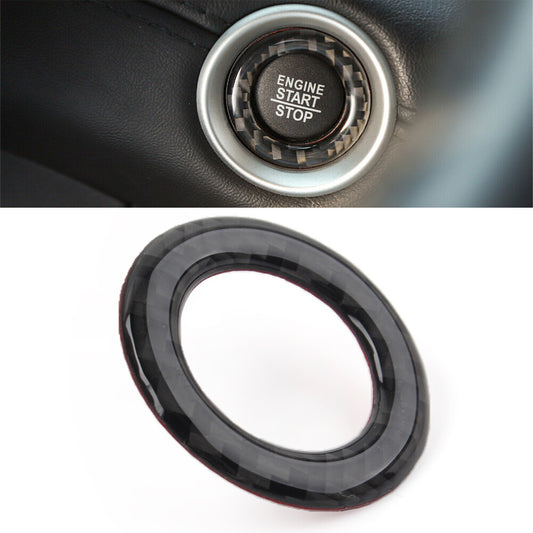 for Jeep Grand Cherokee 2011-2021 Black Car Start Stop Ignition Button Ring Trim