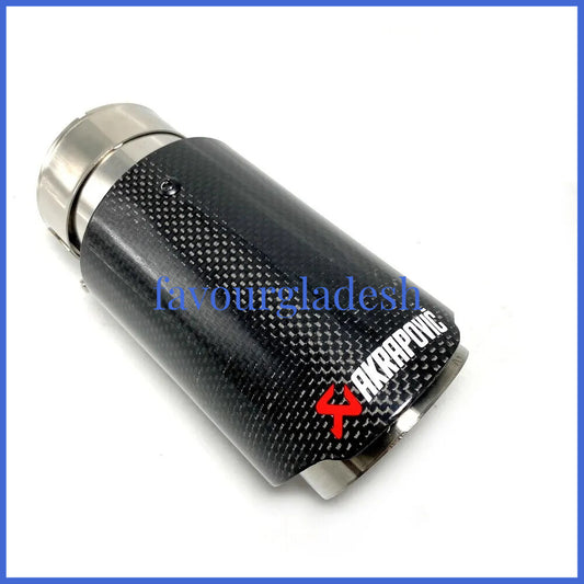 1 X IN 2.8 70MM OUT: 3.0 76MM Akrapovic Glossy Carbon Fiber Pipe Exhaust Tip