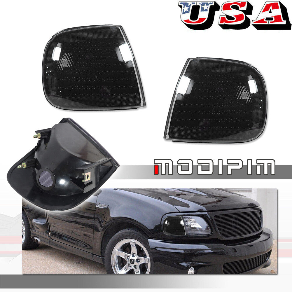 Smoked side corner marker turn signal stop lights (pair) for Ford F-Series trucks